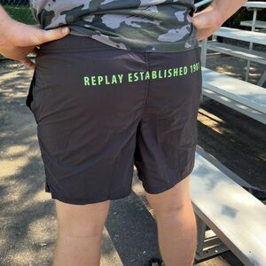 REPLAY MEN SWIMWEAR Shorts BOARDSHORTS BUILT IN BRIEFS DOLL DOUBLE FACE BRAIN NY